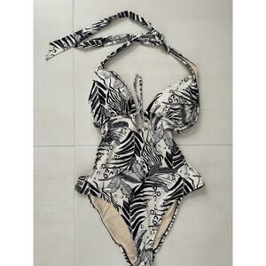 Karen Millen Swim One Piece Swimsuit Monokini Floral Beach Summer 3M